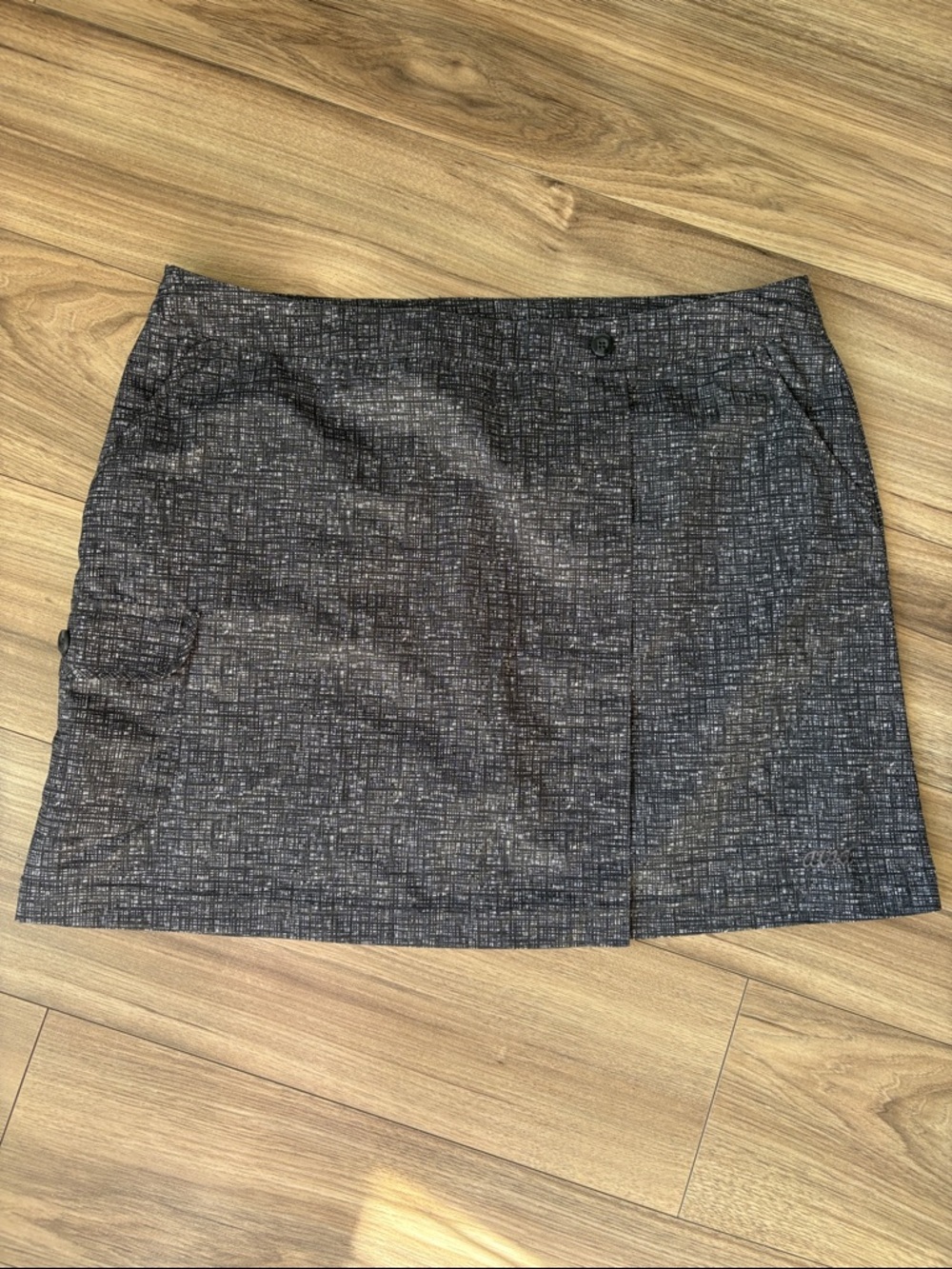 Avia Black and Gray Mini Skirt with Subtle Texture